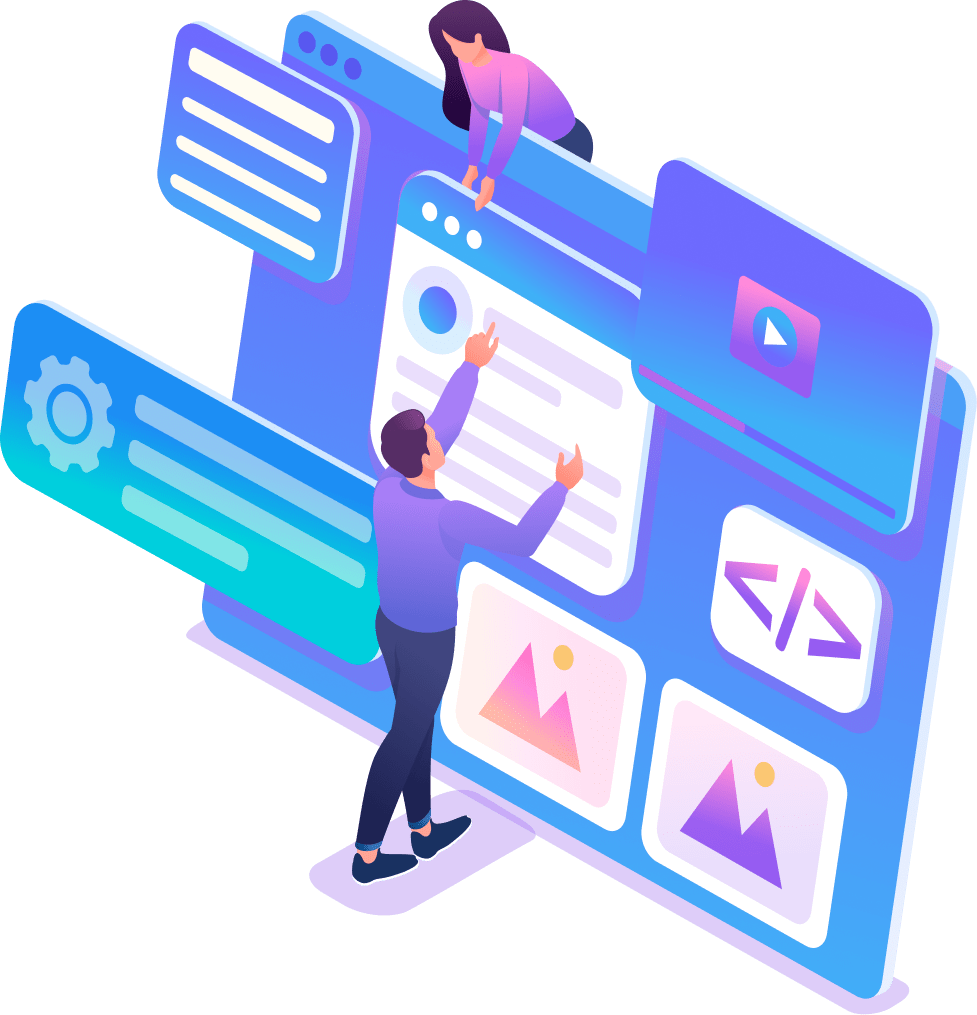 男性と女性がブランディングについて話をしている様子